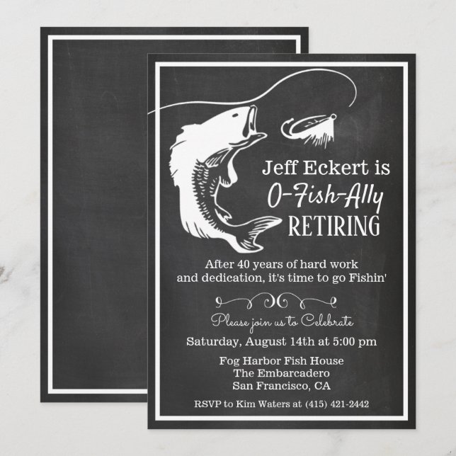 Invitación de Jubilación de Pesca (Anverso / Reverso)