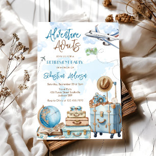 Invitación de jubilación de viaje de aventura espe