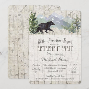 Invitación de Jubilación del Oso donde Comienza la