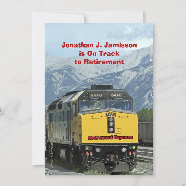 Invitación de Jubilación, Ferrocarril Amarillo (Anverso)