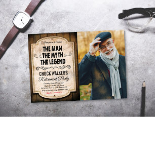 Invitación de jubilación hombre mito leyenda