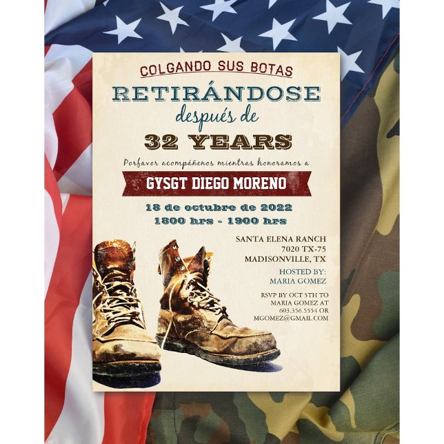 Invitación de Jubilación Militar Española de Botas (Subido por el creador)