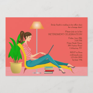 Invitación de jubilación navegando por la web