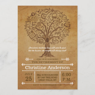 Invitación de Jubilación para Profesor del Árbol d