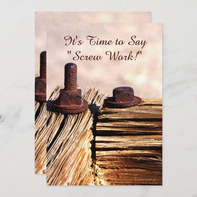 Invitación de jubilación, trabajo de tripulación (Anverso / Reverso)