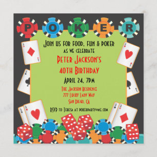 invitación de juego de póquer