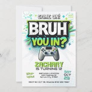 Invitación de jugador de Fiesta de videojuegos