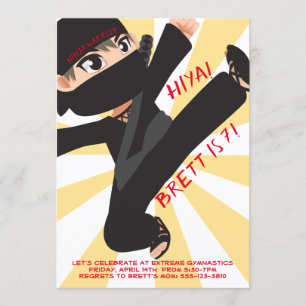 Invitación de Karate Artes Marciales Ninja Warrior