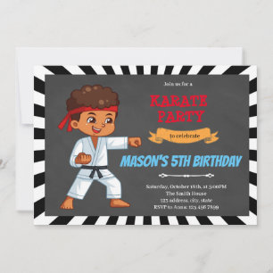 invitación de karate para niño africano