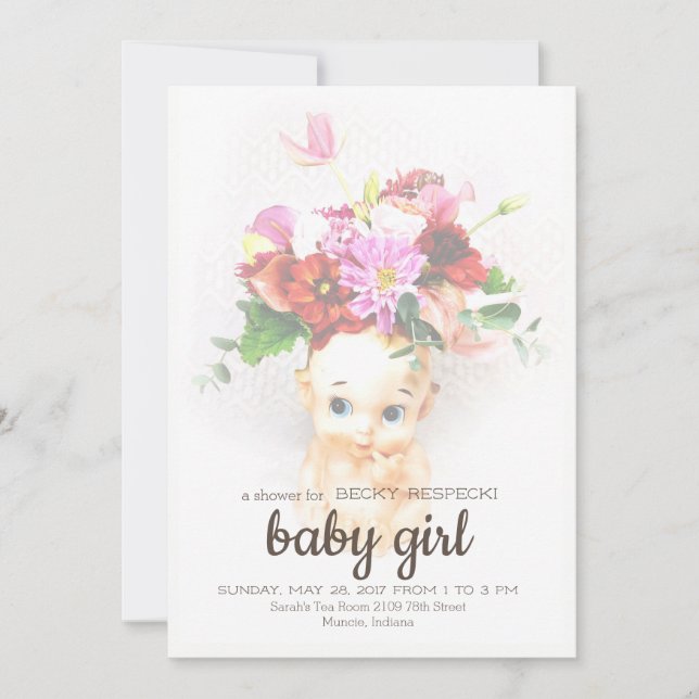 Invitación de Kewpie Baby Shower (Anverso)