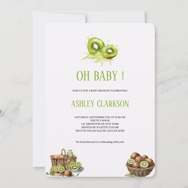 INVITACIÓN DE KIWI BABYSHOWER (Anverso)