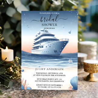 Invitación De Knot Barco Naval Azul Ducha Náutica Náutica Náu