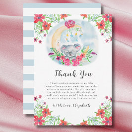 Invitación de Koala Bebé con Luna en Acuarela