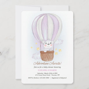 Invitación de Koala en Globo Aerostático Rosa
