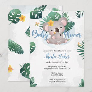 Invitación de Koala, Invitación de Baby Shower de 