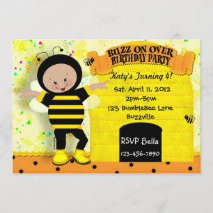 Invitación de la abeja del cumpleaños