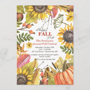 Invitación de la acuarela del otoño