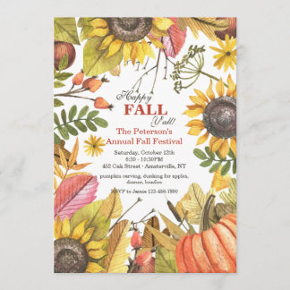 Invitación de la acuarela del otoño