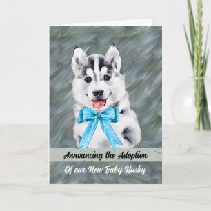 Invitación de la adopción del bebé Husky Dog