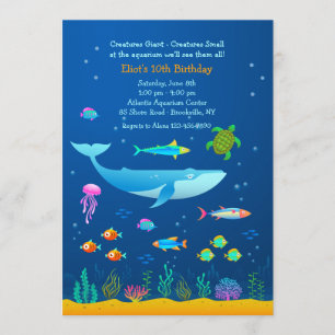 Invitación de la aventura del acuario
