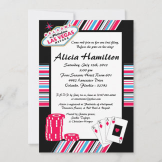 Invitación de la Bachelorette de Las Vegas 5x7 ros