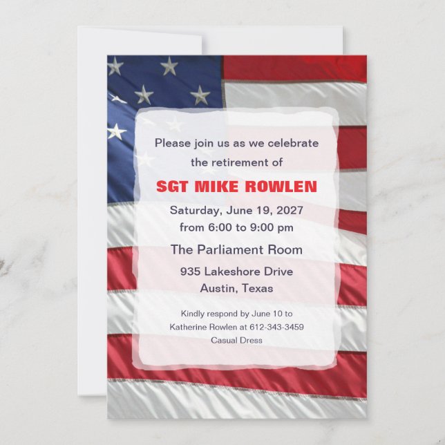 Invitación de la Bandera Americana (Anverso)