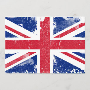 Invitación de la bandera de Union Jack del Grunge