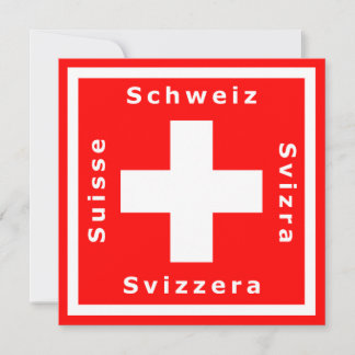 Invitación de la bandera suiza a un evento temátic