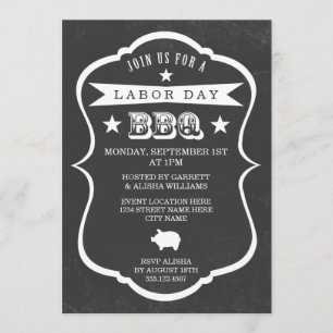 Invitación de la barbacoa del Día del Trabajo de