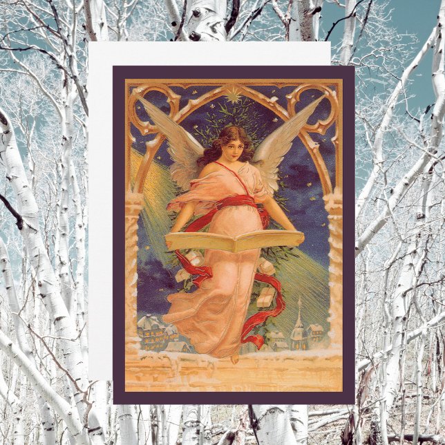 Invitación de la Biblia Angel Victorian de Navidad (Subido por el creador)