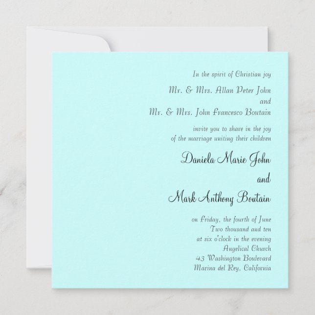 Invitación de la boda (Anverso)