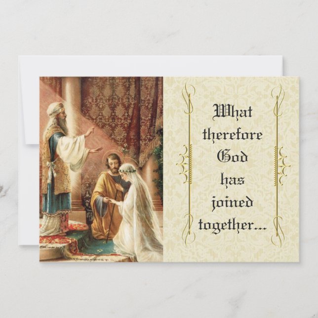 Invitación de la Boda católica Mary Joseph Lace (Anverso)