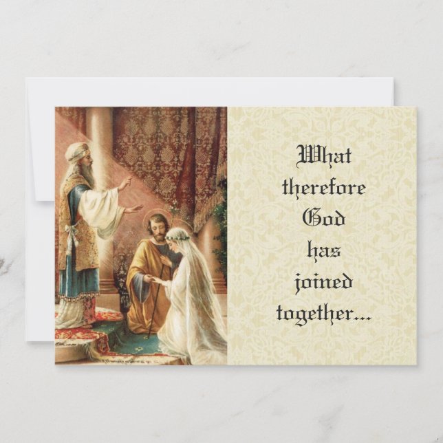 Invitación de la Boda católica Mary Joseph Lace (Anverso)
