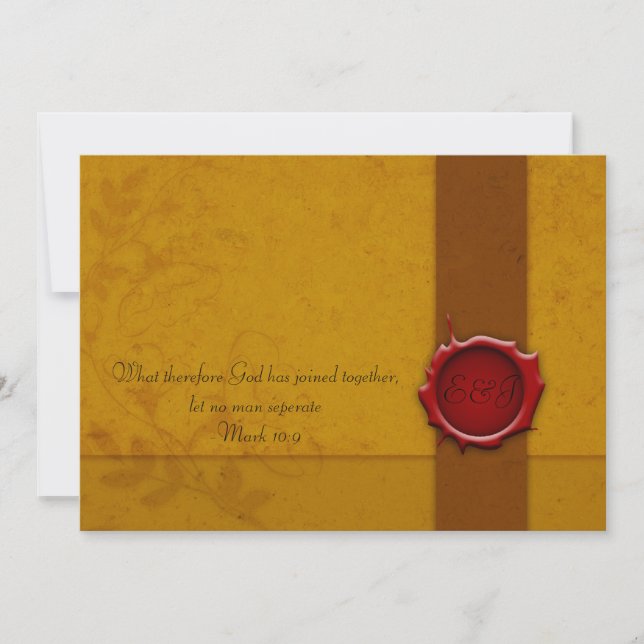 Invitación de la boda con el sello (Anverso)