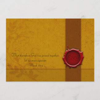 Invitación de la boda con el sello