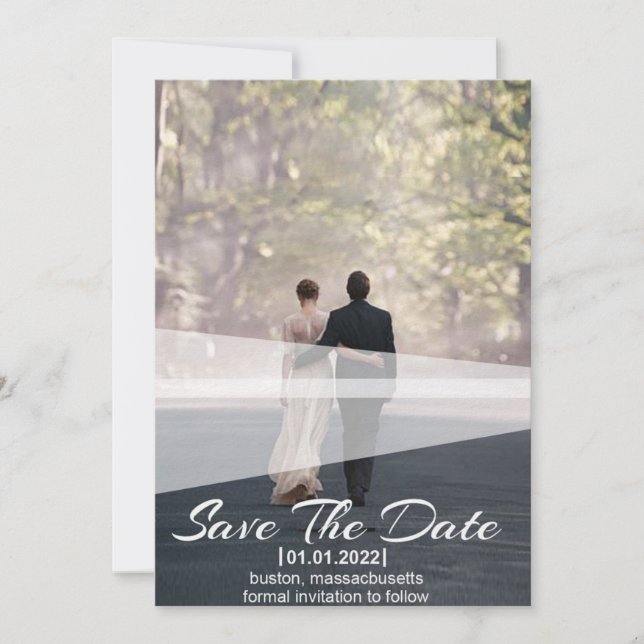 Invitación de la boda con foto personalizada (Anverso)