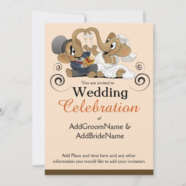 Invitación de la boda con las ilustraciones del (Anverso)