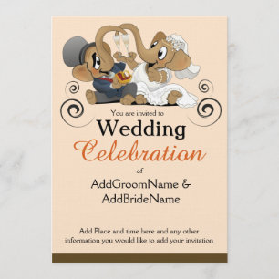 Invitación de la boda con las ilustraciones del