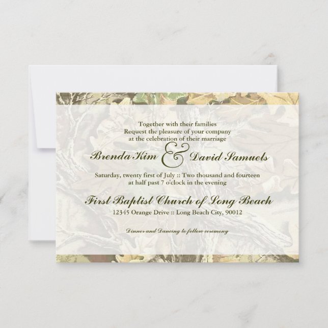 Invitación de la boda de Camo (Anverso)