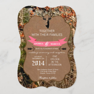 invitación de la boda de Camo de la cabeza del