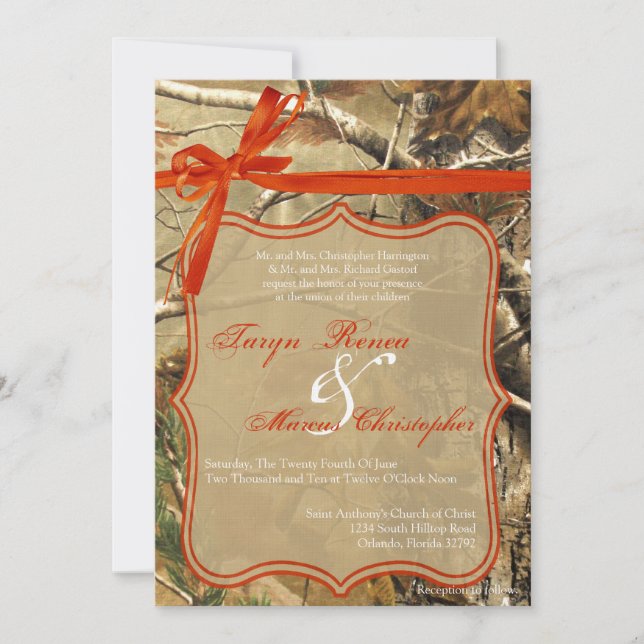 invitación de la boda de Camoflouge Camo de los (Anverso)