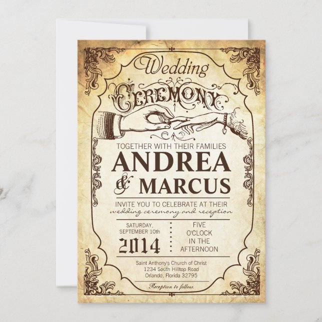 invitación de la boda de Excha del anillo de la (Anverso)