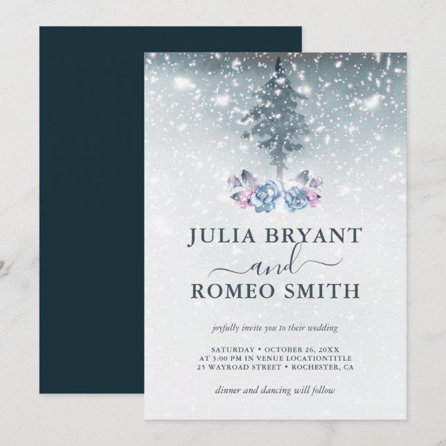 Invitación de la Boda de Invierno en el Árbol de P (Anverso / Reverso)