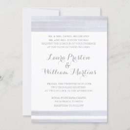 Invitación de la boda de la acuarela de las rayas