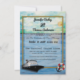 invitación de la boda de la acuarela del barco de