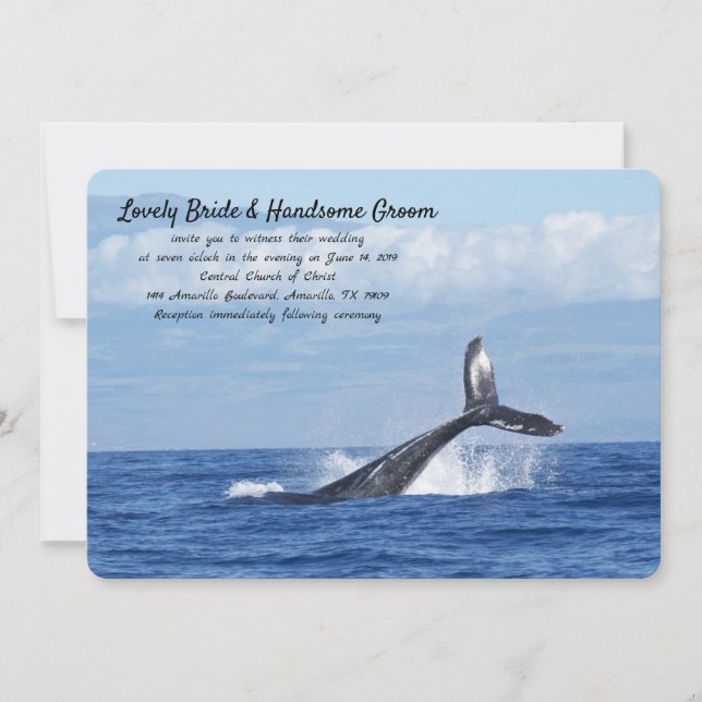 Invitación de la boda de la ballena azul (Anverso)