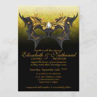 Invitación de la boda de la bola de mascarada