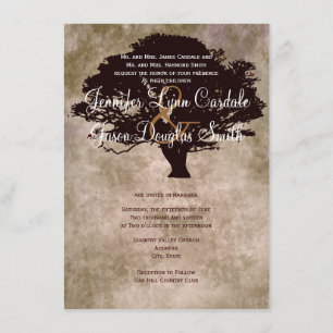 Invitación de la boda de la caída de la silueta