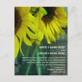 Invitación de la boda de la caída de los girasoles