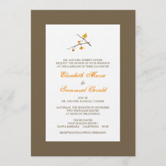 Invitación de la boda de la caída - dulcamara